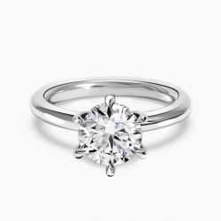 Ringlamour Moissanite Solitaire Engagement Ring Hidden Halo