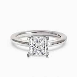 Ringlamour Princess Cut Moissanite Solitaire Engagement Ring