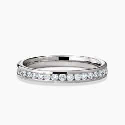 Ringlamour 3mm Channel Set Round Cut Moissanite Eternity Band