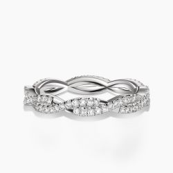 Ringlamour Twist Round Cut Moissanite Eternity Band