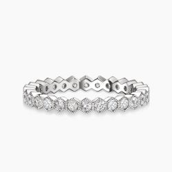 Ringlamour Milgrain Round Cut Moissanite Eternity Band