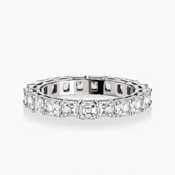 Ringlamour Asscher Cut Moissanite Eternity Wedding Band