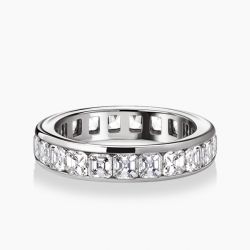 Ringlamour Channel Set Asscher Cut Moissanite Eternity Band