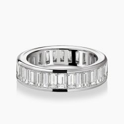 Ringlamour Channel Set Baguette Cut Moissanite Eternity Band
