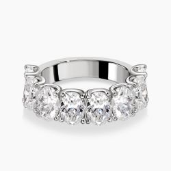 Ringlamour Oval Cut Moissanite Half Eternity Wedding Band