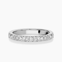 Ringlamour Surface Prong Round Moissanite Eternity Wedding Band