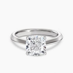 Ringlamour Cushion Cut Moissanite Solitaire Engagement Ring