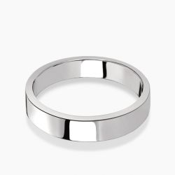 Ringlamour 4mm Moissanite Flat Wedding Band