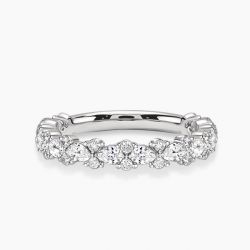 Ringlamour Pear & Round Cut Moissanite Wedding Band