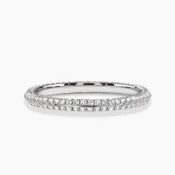 Ringlamour Double Row Round Moissanite Eternity Wedding Band