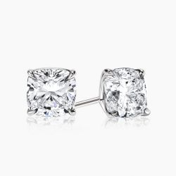 Ringlamour Cushion Cut Moissanite Solitaire Earrings