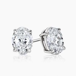 Ringlamour Oval Cut Moissanite Solitaire Earrings