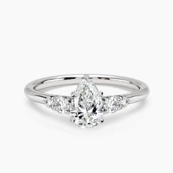 Ringlamour 5 Prong Pear Cut Moissanite Engagement Ring