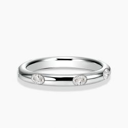 Ringlamour Flush Oval Cut Wedding Band Stackable Ring