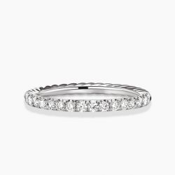 Ringlamour Twist Moissanite Half Eternity Band Stackable Ring