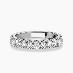 Ringlamour Surface Prong Round Moissanite Half Eternity Band