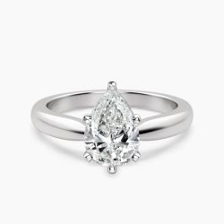 Ringlamour Classic Pear Cut Solitaire Engagement Ring