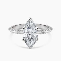 Ringlamour Knife-Edge Marquise Cut Moissanite Engagement Ring