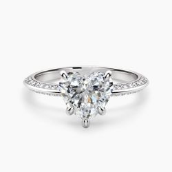 Ringlamour Knife-Edge Heart Cut Moissanite Engagement Ring