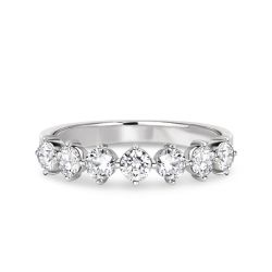 Ringlamour 7 Stone Moissanite Wedding Band Anniversary Ring