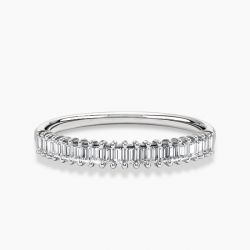 Ringlamour Baguette Moissanite Half Eternity Band Stackable Ring