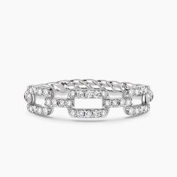 Ringlamour Round Cut Moissanite Chain Link Ring