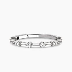 Ringlamour Round Cut Moissanite Half Eternity Stackable Ring