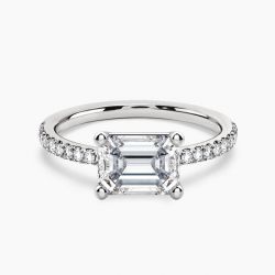 Ringlamour Basket Emerald Cut Moissanite Engagement Ring
