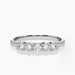 Ringlamour Round Moissanite Half Eternity Band Anniversary Ring