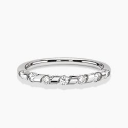 Ringlamour Round Cut Swirl Eternity Ring Half Eternity Band