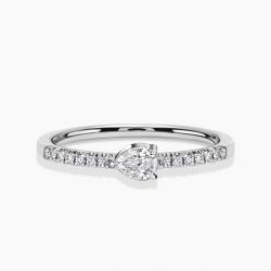 Ringlamour Sideways Pear Cut Moissanite Wedding Band