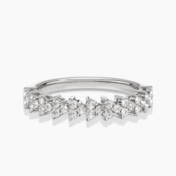 Ringlamour Round Cut Cluster Eternity Ring Half Eternity Band