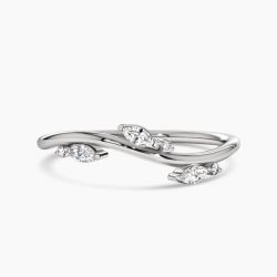 Ringlamour Marquise Cut Swirl Eternity Ring Half Eternity Band