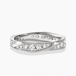 Ringlamour Twist Round Cut Moissanite Wedding Band