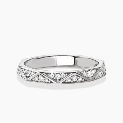 Ringlamour Round Cut Moissanite Triangle Wedding Band
