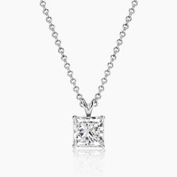 Ringlamour Princess Cut Moissanite Pendant Necklace