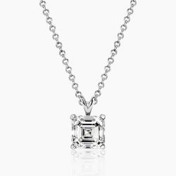Ringlamour Asscher Cut Moissanite Pendant Necklace