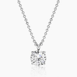 Ringlamour Round Cut Moissanite Pendant Necklace
