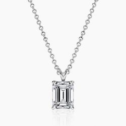 Ringlamour Emerald Cut Moissanite Pendant Necklace