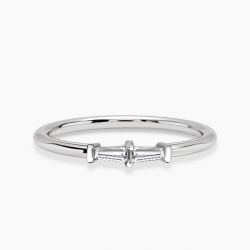 Ringlamour Double Baguette Moissanite Stackable Ring