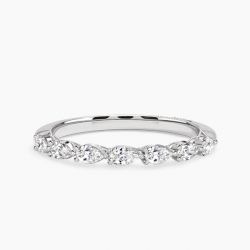 Ringlamour Tacori Sculpted Crescent Pear Moissanite Half Eternity Band