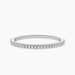Ringlamour 1MM Micro Pave Moissanite Eternity Wedding Band