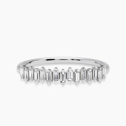 Ringlamour Baguette Moissanite Half Eternity Band Stackable Ring