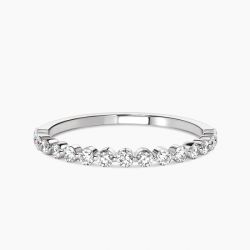 Ringlamour Shared Prong Round Moissanite Half Eternity Wedding Band