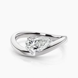Ringlamour Pear Cut Moissanite Solitaire Engagement Ring