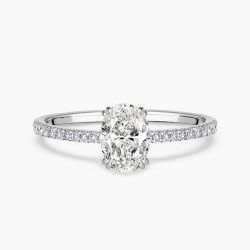 Ringlamour Double Prong Oval Cut Moissanite Engagement Ring