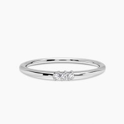 Ringlamour Round Moissanite 3 Stone Wedding Band Stackable Ring