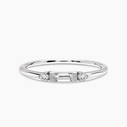 Ringlamour Baguette & Round Cut Moissanite Wedding Band