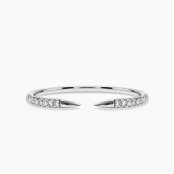 Ringlamour Pave Setting Moissanite Open Cuff Claw Wedding Band