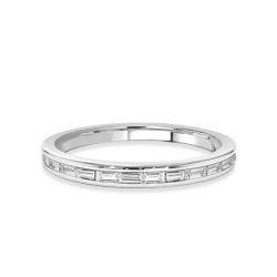 Ringlamour Channel Set Baguette Cut Moissanite Half Eternity Band